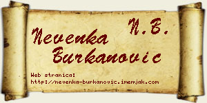 Nevenka Burkanović vizit kartica